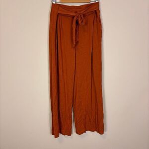 Matilda Jane Orange Wide Leg Pull On Pants with Tie Belt Medium